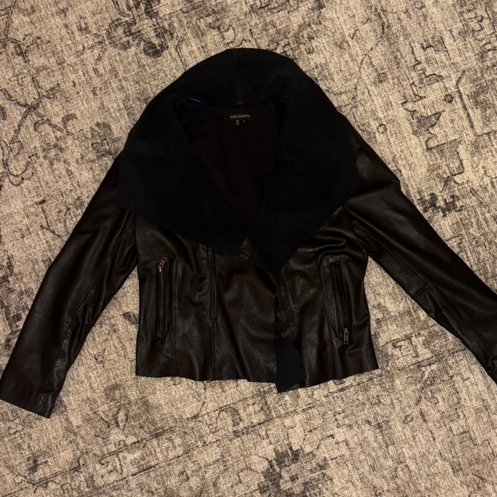For Joseph Women's Black Leather Jacket